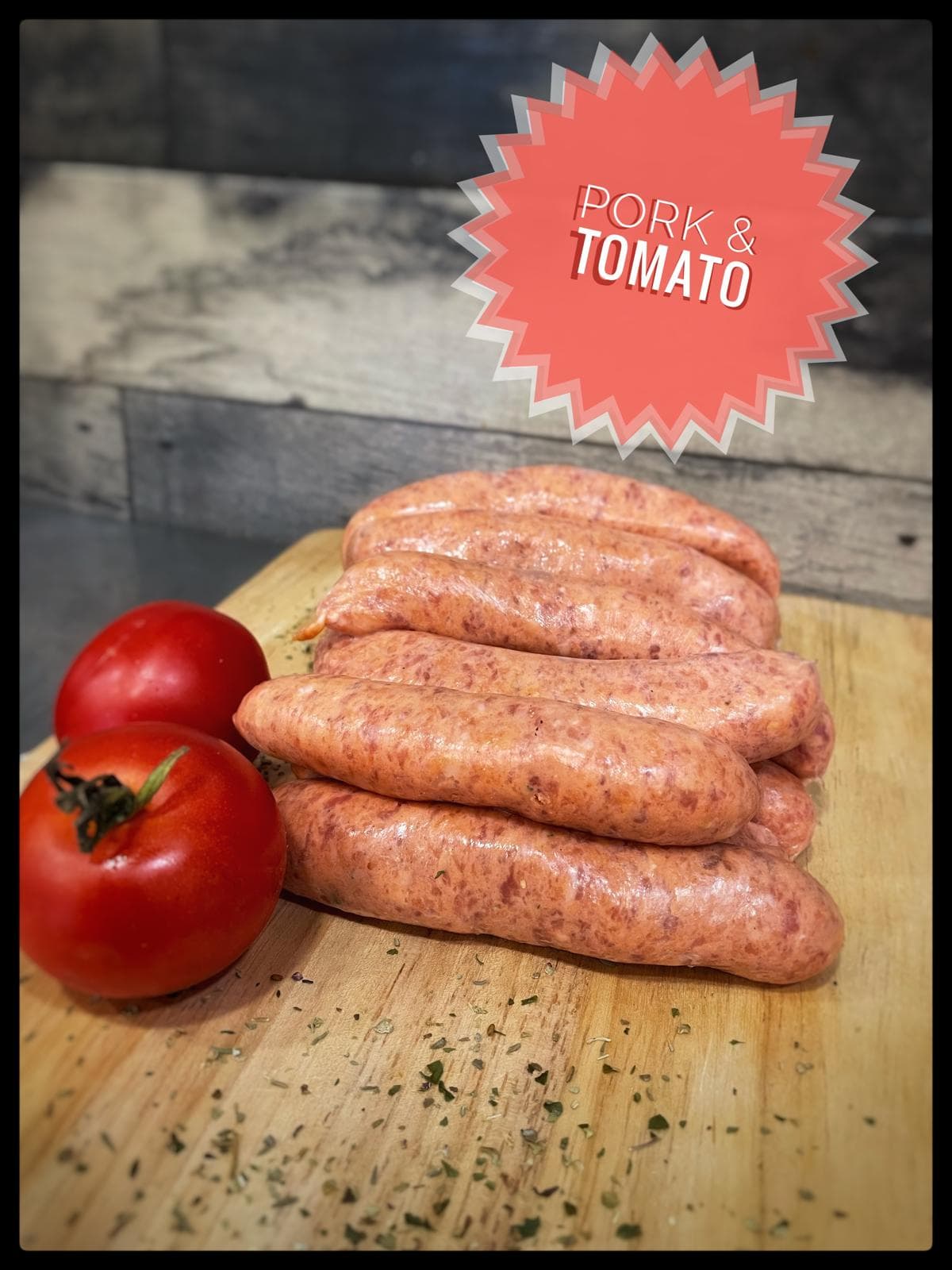 Pork and Tomato Sausages (Thin)