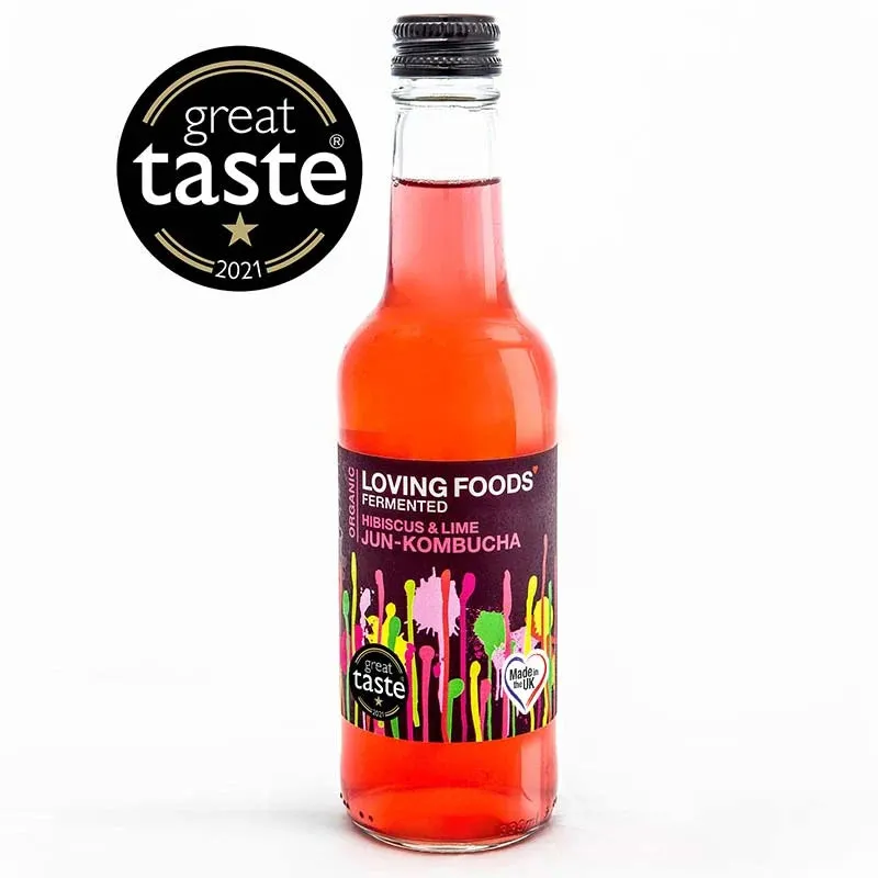 Loving Foods Organic Hibiscus & Lime Honey Jun-Kombucha