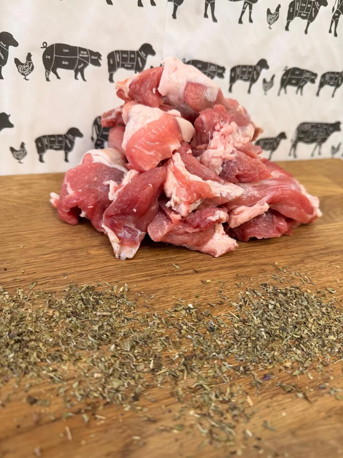 Diced lamb