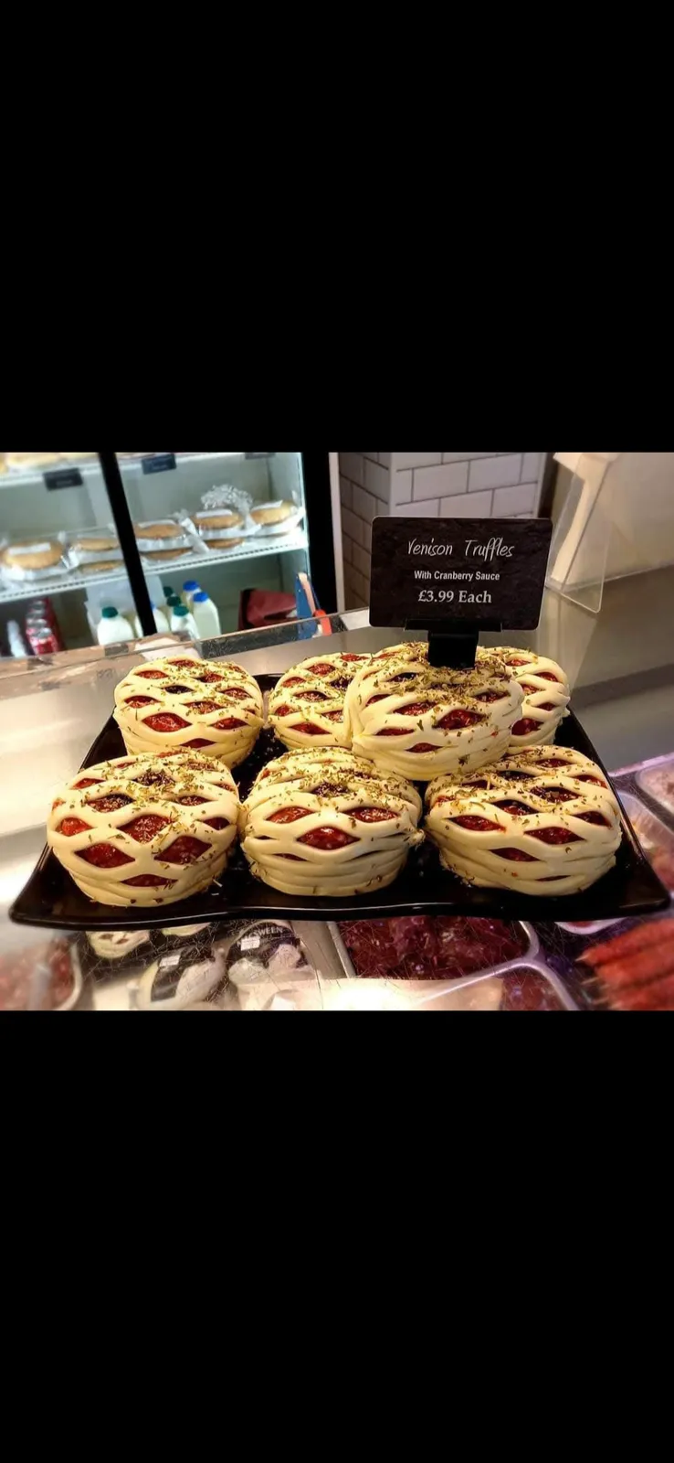 Venison and cranberry Wellington truffle