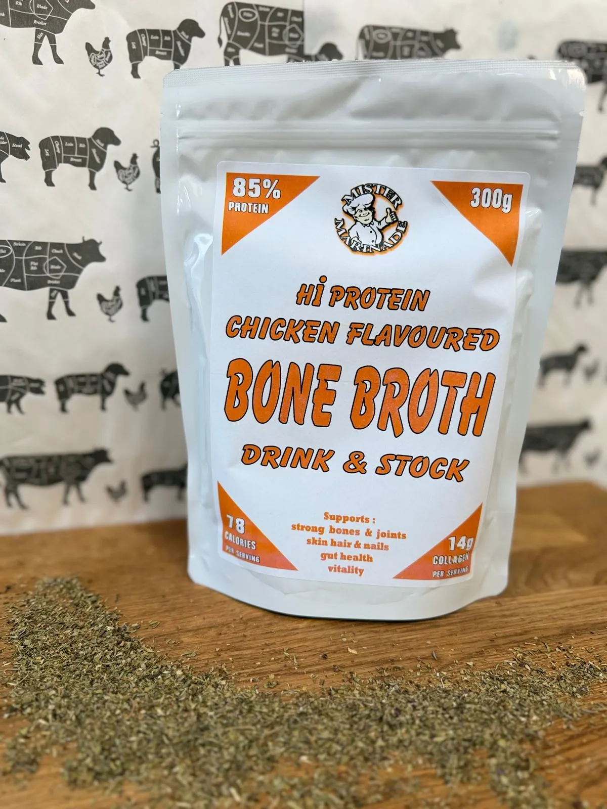 Bone broth, chicken flavour
